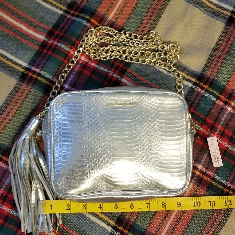 NWT Victoria's Secret silver crossbody bag